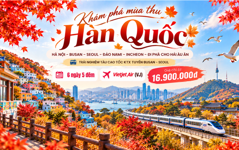 TOUR 6N5Đ: BUSAN - SEOUL - INCHEON - ĐI PHÀ CHO HẢI ÂU ĂN